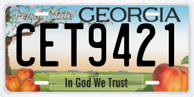 GA license plate CET9421