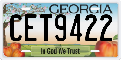 GA license plate CET9422