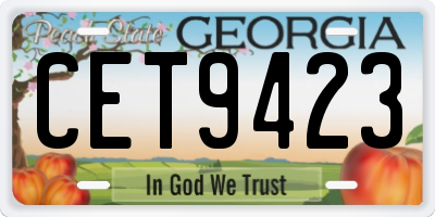 GA license plate CET9423