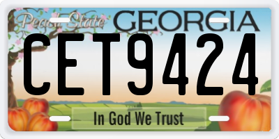 GA license plate CET9424