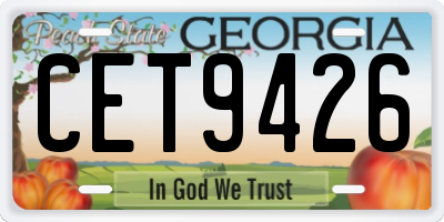 GA license plate CET9426