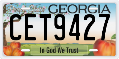 GA license plate CET9427
