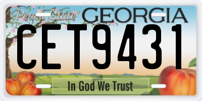 GA license plate CET9431