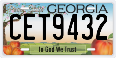GA license plate CET9432