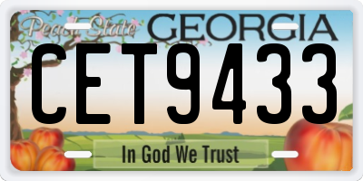 GA license plate CET9433