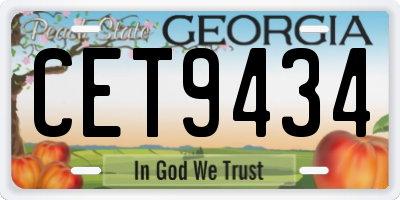 GA license plate CET9434