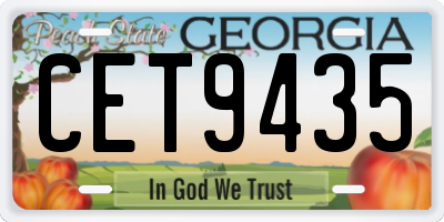 GA license plate CET9435
