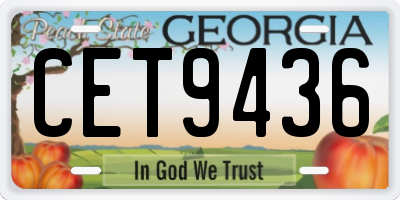GA license plate CET9436