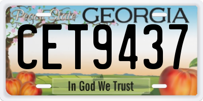 GA license plate CET9437