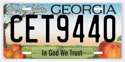 GA license plate CET9440