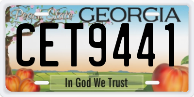 GA license plate CET9441