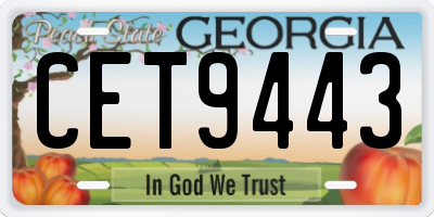 GA license plate CET9443
