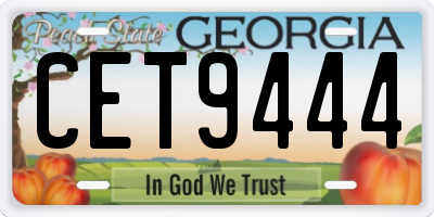 GA license plate CET9444