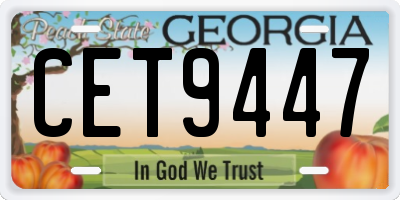 GA license plate CET9447
