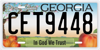 GA license plate CET9448