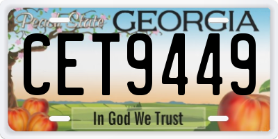 GA license plate CET9449