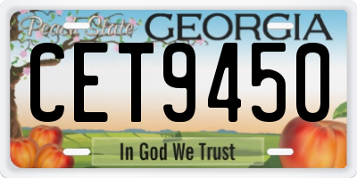 GA license plate CET9450