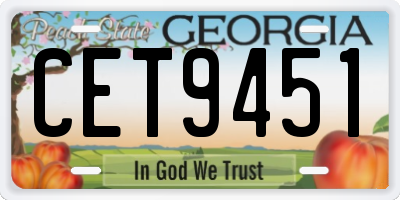 GA license plate CET9451
