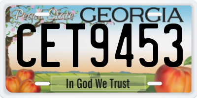 GA license plate CET9453
