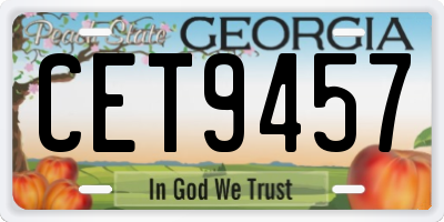 GA license plate CET9457