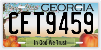 GA license plate CET9459
