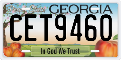 GA license plate CET9460