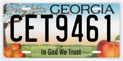GA license plate CET9461