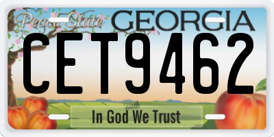 GA license plate CET9462