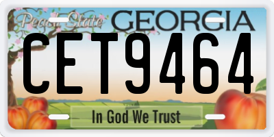 GA license plate CET9464
