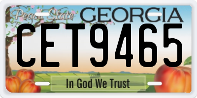 GA license plate CET9465