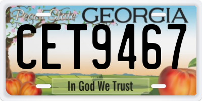 GA license plate CET9467
