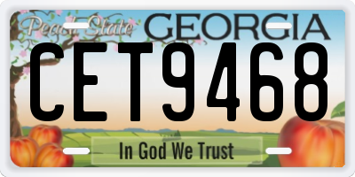 GA license plate CET9468