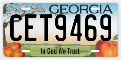 GA license plate CET9469