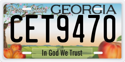 GA license plate CET9470