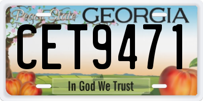 GA license plate CET9471
