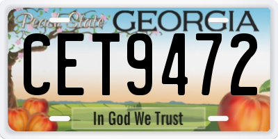 GA license plate CET9472
