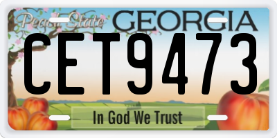 GA license plate CET9473