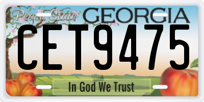 GA license plate CET9475