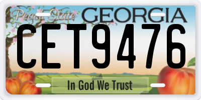 GA license plate CET9476