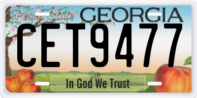 GA license plate CET9477
