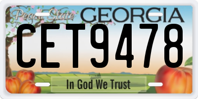GA license plate CET9478