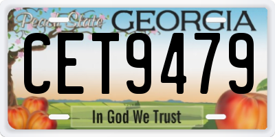 GA license plate CET9479