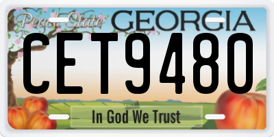 GA license plate CET9480