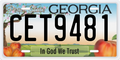 GA license plate CET9481