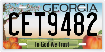 GA license plate CET9482