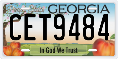 GA license plate CET9484