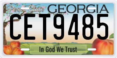 GA license plate CET9485