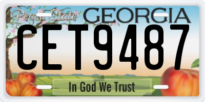 GA license plate CET9487