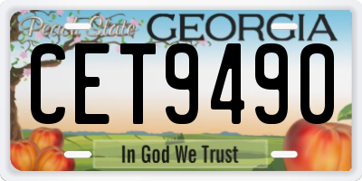 GA license plate CET9490