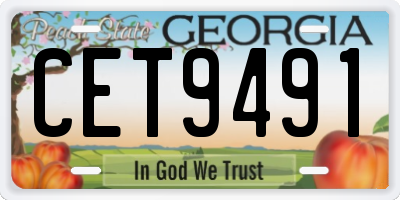 GA license plate CET9491